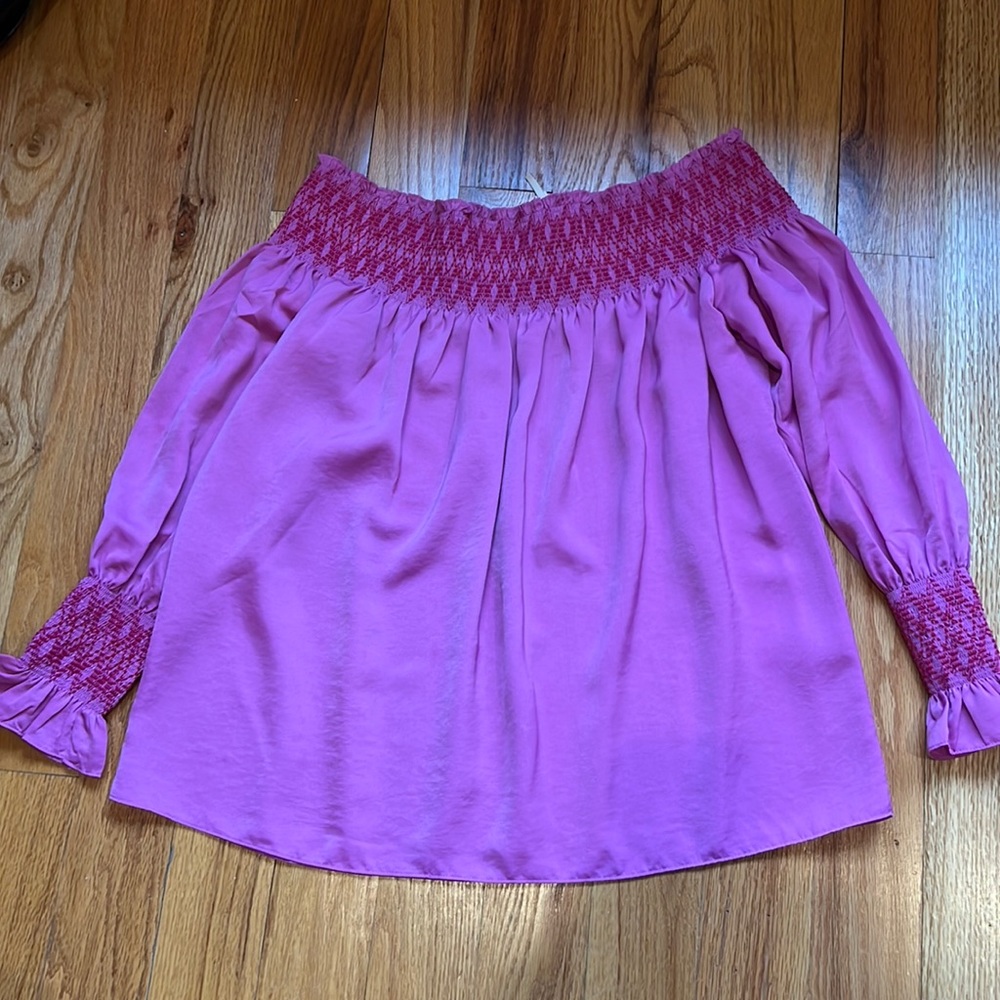 Maje pink off shoulder top